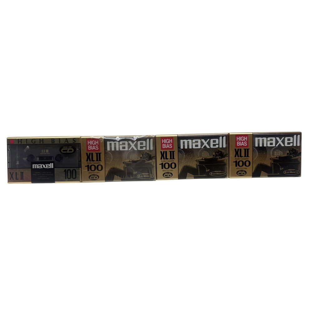 Maxell XLII 100 High Bias Type II Blank Audio Cassette Tapes Lot of 4 Japan